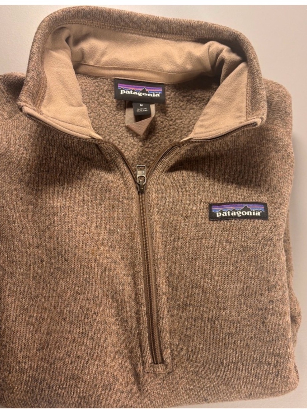 Patagonia Tan/Brown Quarter-Zip Fleece Pullover